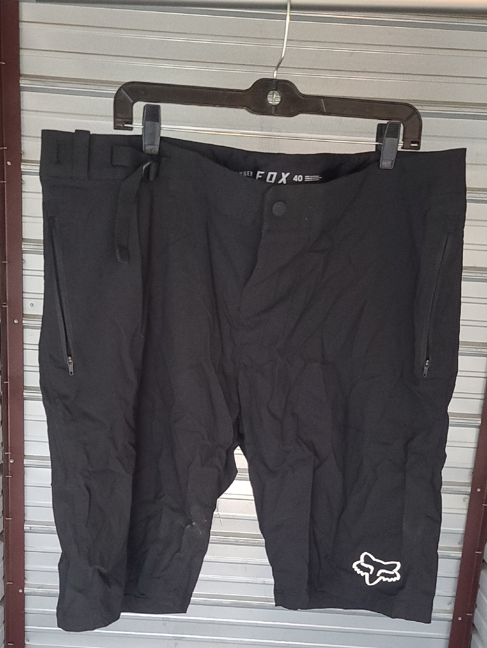 Fox Men’s Black Cargo Bike Shorts with Zippered Pockets